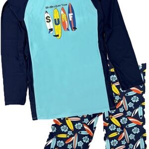 Julysand Toddler Boys Blue Rash Guard Sets 3D Shark Swimsuit
